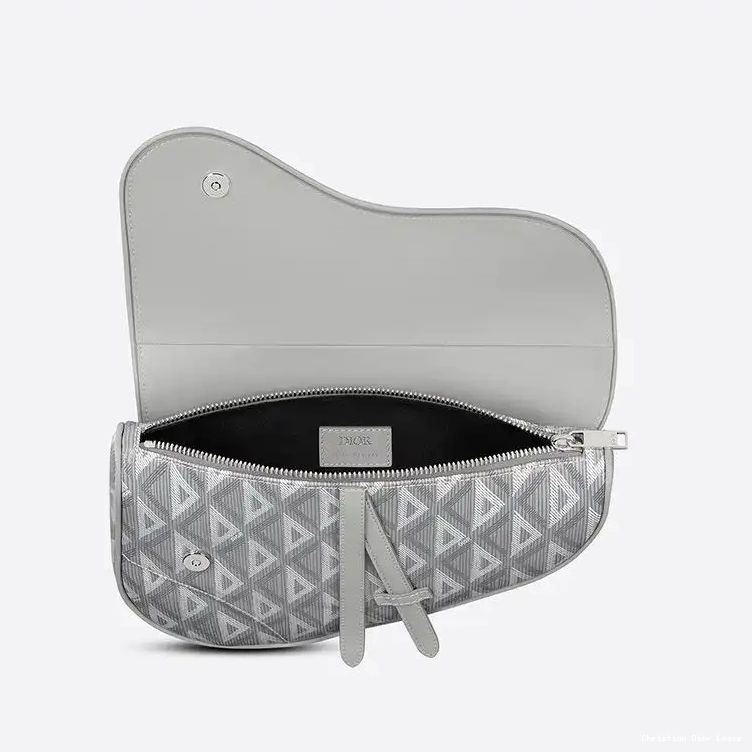 Cheap CD Diamond Crossbody Motif Dior Canvas Grey Saddle 0324 Luxury